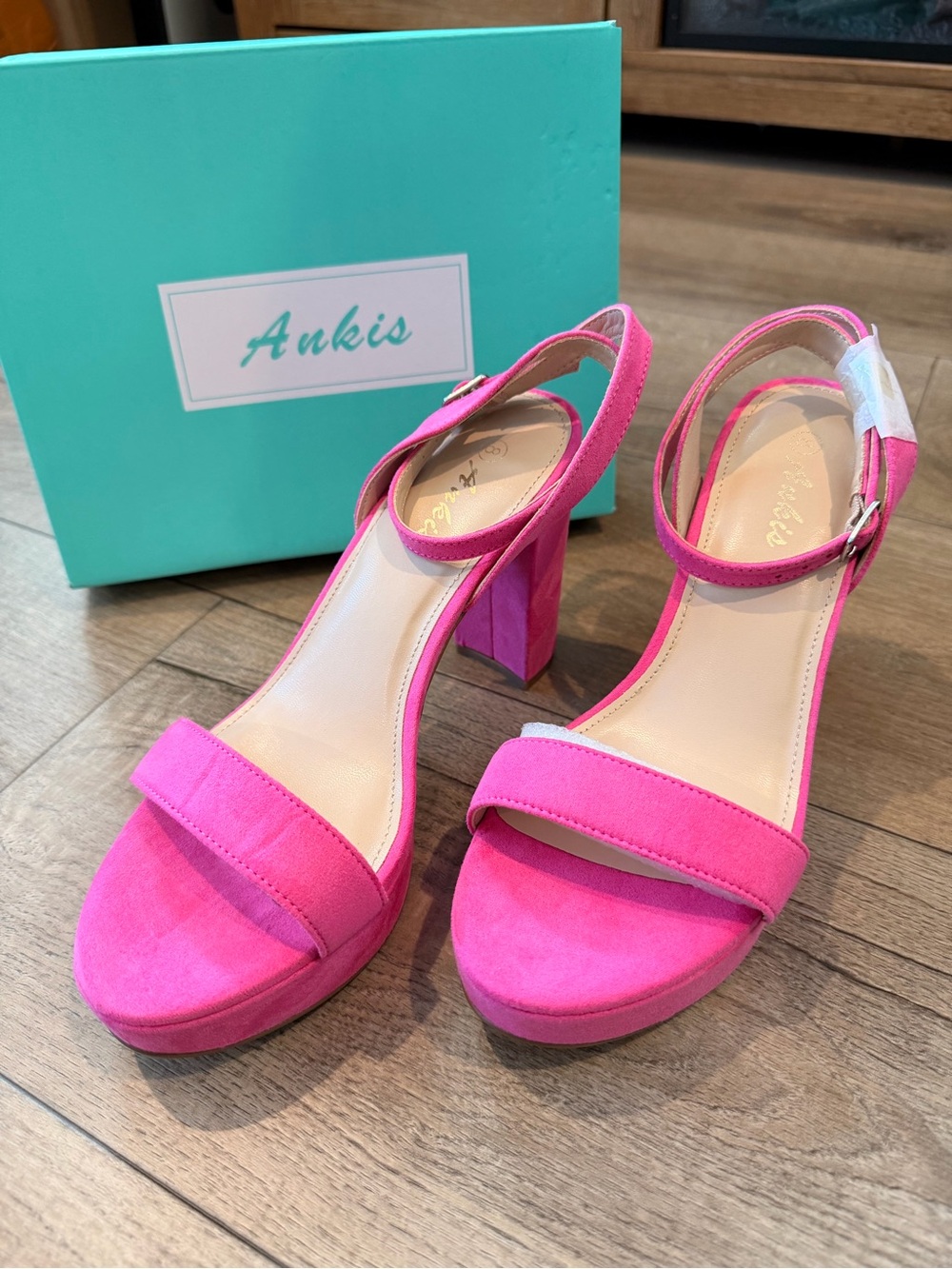 Ankis 4 Inches Platform Chunky Heels -Size 8